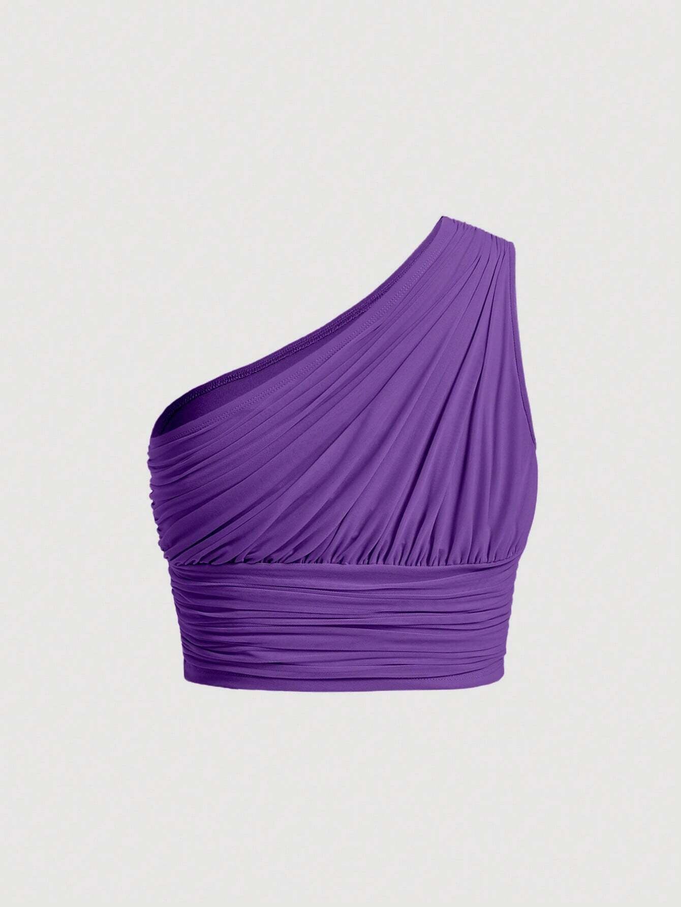 MOD One Shoulder Ruched Crop Top