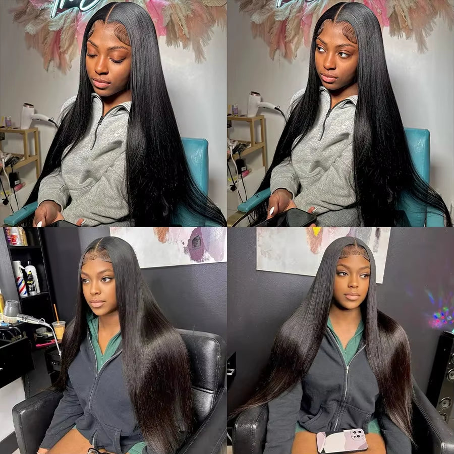 Full Lace Wigs Human Hair Wig for Women Brazilian Straight HD Lace Frontal Wig 250 High Densty Glueless Wig Human Hair Wigs