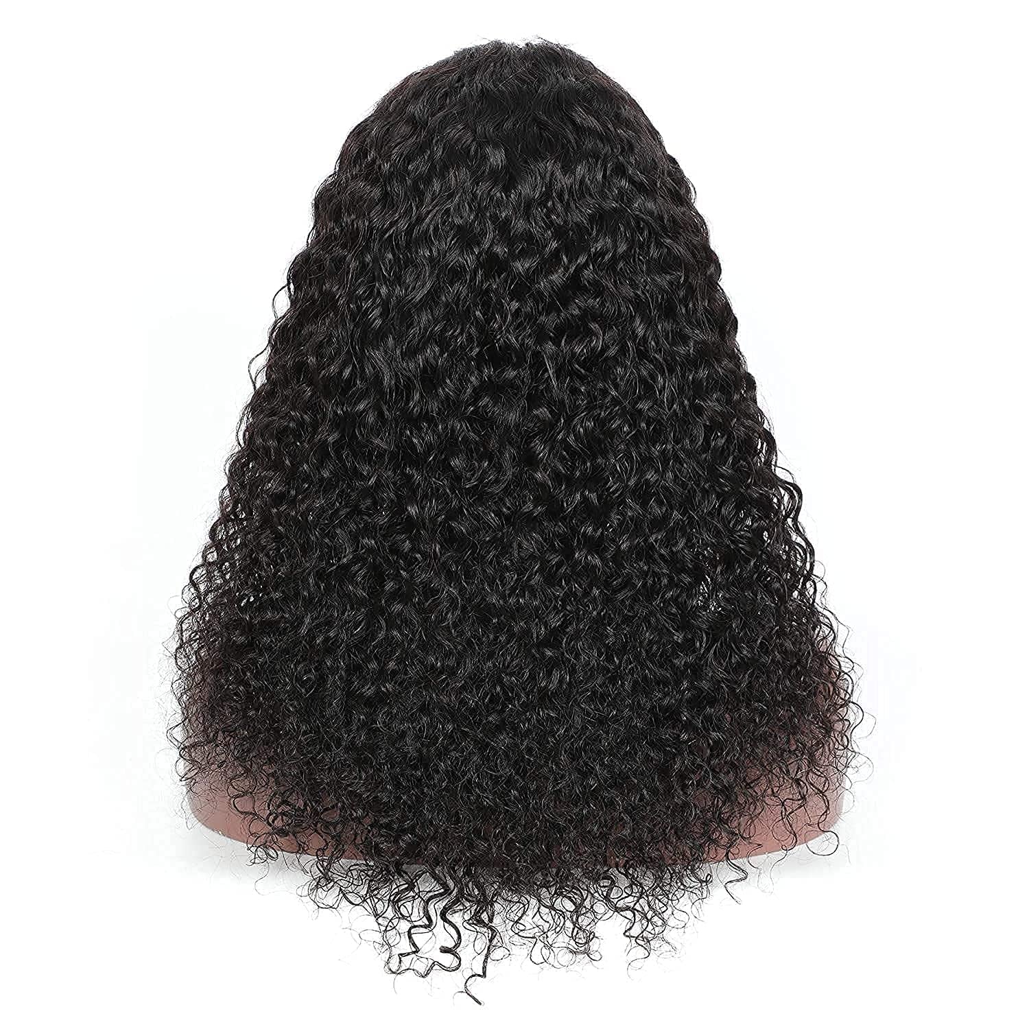 T-Part Lace Front Human Hair Wig for Black Women,Middle Part Kinky Curly Lace Frontal Wig with Baby Hair Glueless Natural Black 130% Density （13X4X1 Lace Front 24Inch）