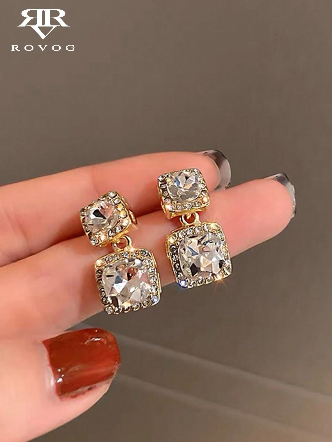 Rhinestone Decor Earrings