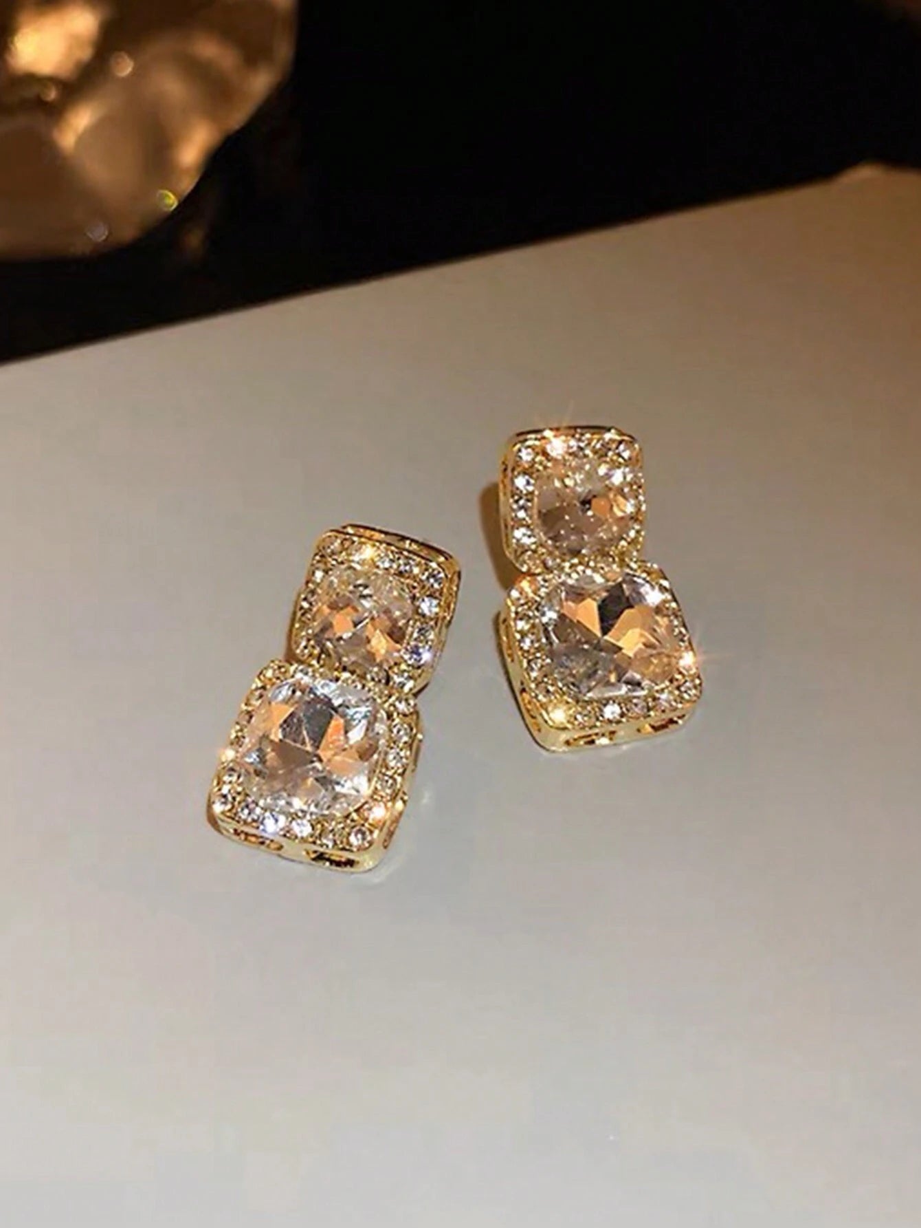 Rhinestone Decor Earrings