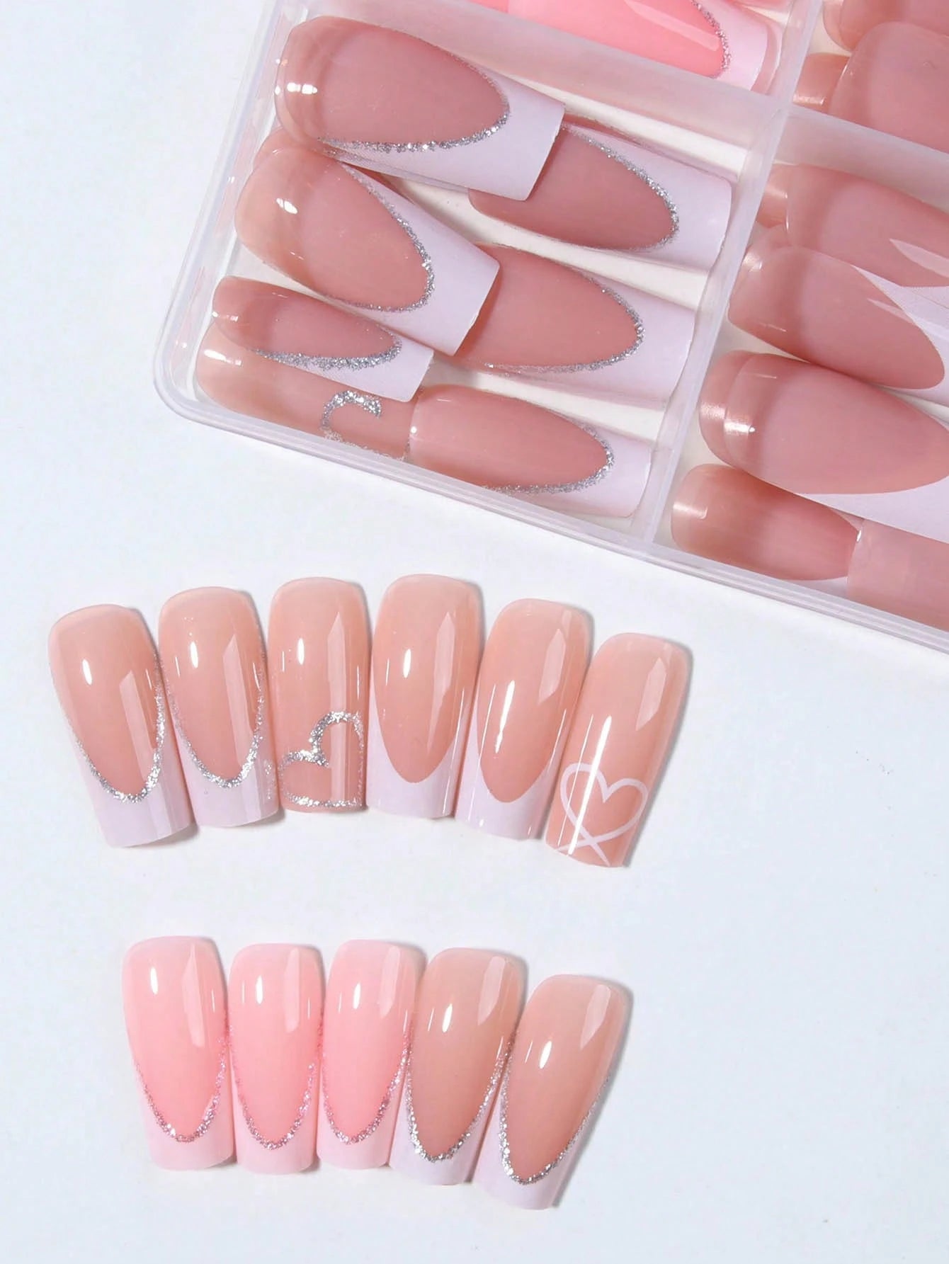 Elevate Your Style With, 24Pcs/Set Long Coffin Red French Tip Press on Nails Tips Chic Minimalist Style - Reusable Design Fake Nail,Contain 1Pc Jelly Glue and 1Pc Nail File, Acrylic Fake Nails for Women and Girls, Daily Life and Party Use