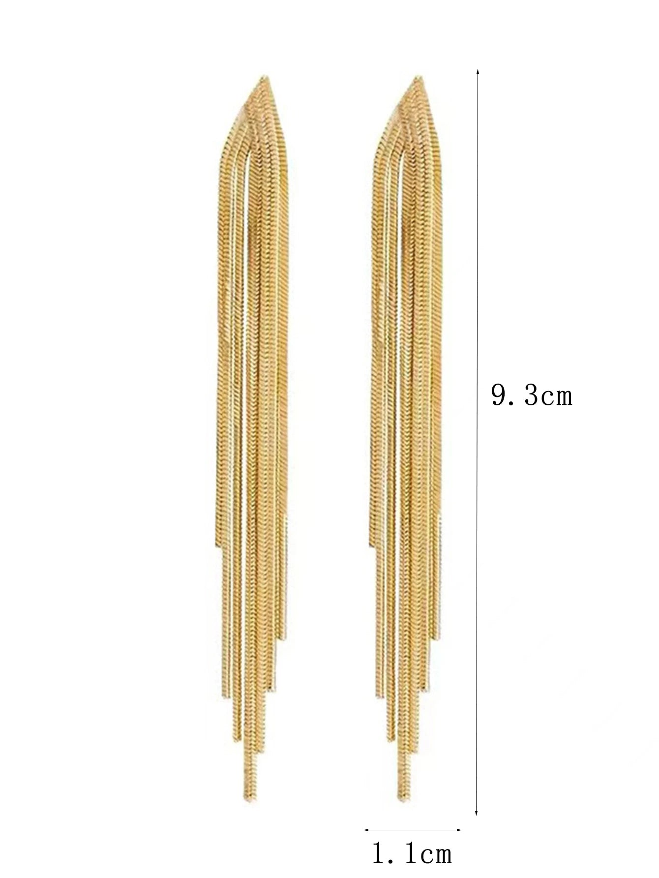 17KM 2Pcs Fashionable Simple Metallic Tassel & Shiny Pendant Dangle Earrings, Perfect for Party, Date or Gift