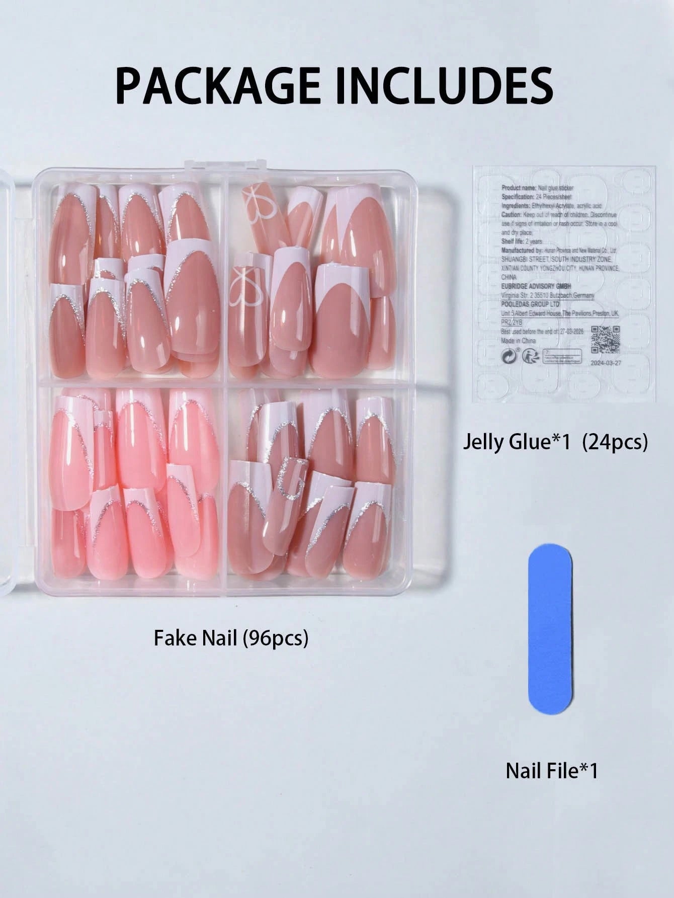 Elevate Your Style With, 24Pcs/Set Long Coffin Red French Tip Press on Nails Tips Chic Minimalist Style - Reusable Design Fake Nail,Contain 1Pc Jelly Glue and 1Pc Nail File, Acrylic Fake Nails for Women and Girls, Daily Life and Party Use