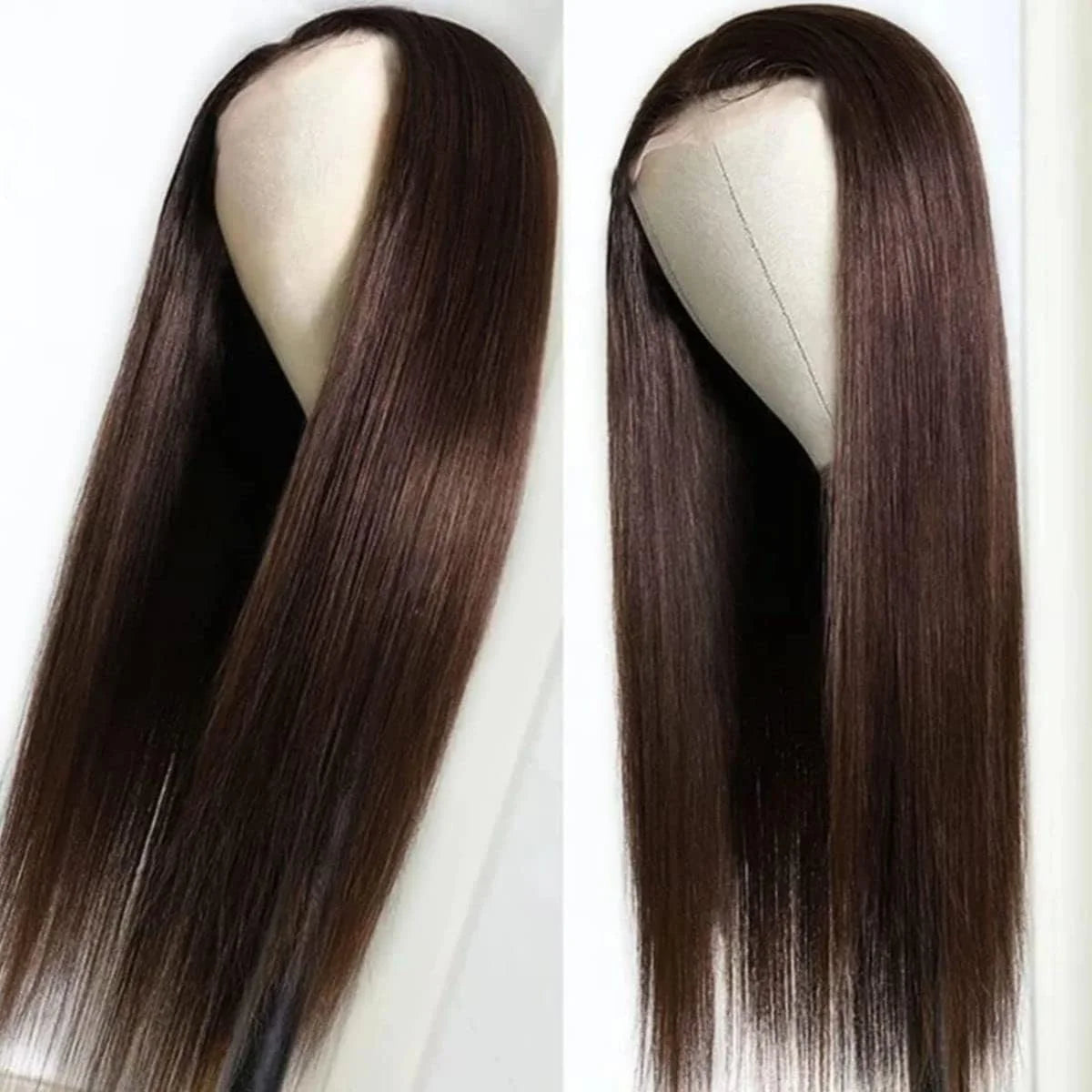 Straight 5X5 HD Glueless Lace Front Wigs for Women Human Hair，#2 Dark Brown Pre Plucked with Baby Hair 150% Density Brazilian Virgin Human Hair Wig 26Inch