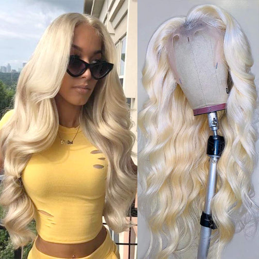 30 Inch 613 Body Wave Transparent Lace Front Human Hair Wigs for Black Women Body Wave Blonde HD Lace Front Remy Human Hair Wigs Wear and Go T-Part Natural Hairline 180% Density