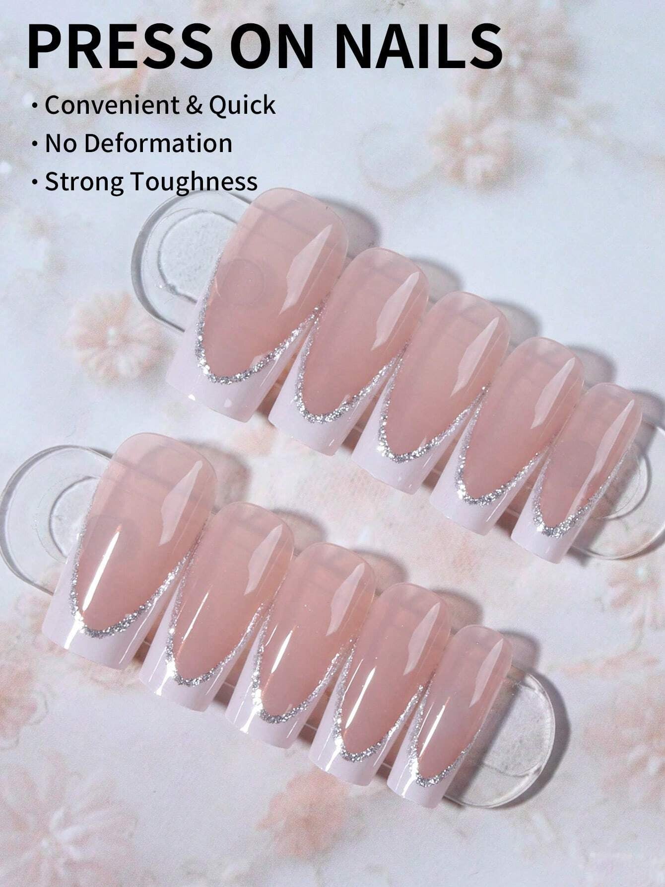 Elevate Your Style With, 24Pcs/Set Long Coffin Red French Tip Press on Nails Tips Chic Minimalist Style - Reusable Design Fake Nail,Contain 1Pc Jelly Glue and 1Pc Nail File, Acrylic Fake Nails for Women and Girls, Daily Life and Party Use