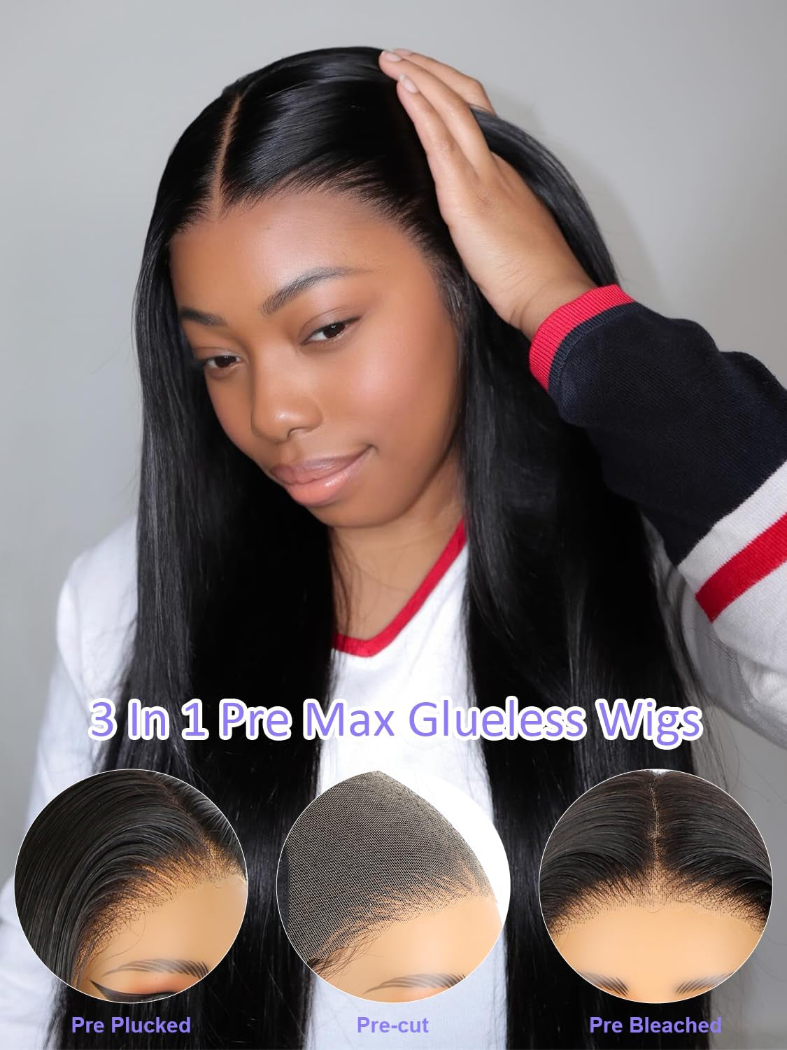 5X7 Wear and Go Glueless Wigs Human Hair Straight Wigs OQ Hair Glueless Wigs Human Hair Pre Cut Lace Front Wigs Human Hair Pre Plucked Beginner Friendly for Women 22Inch