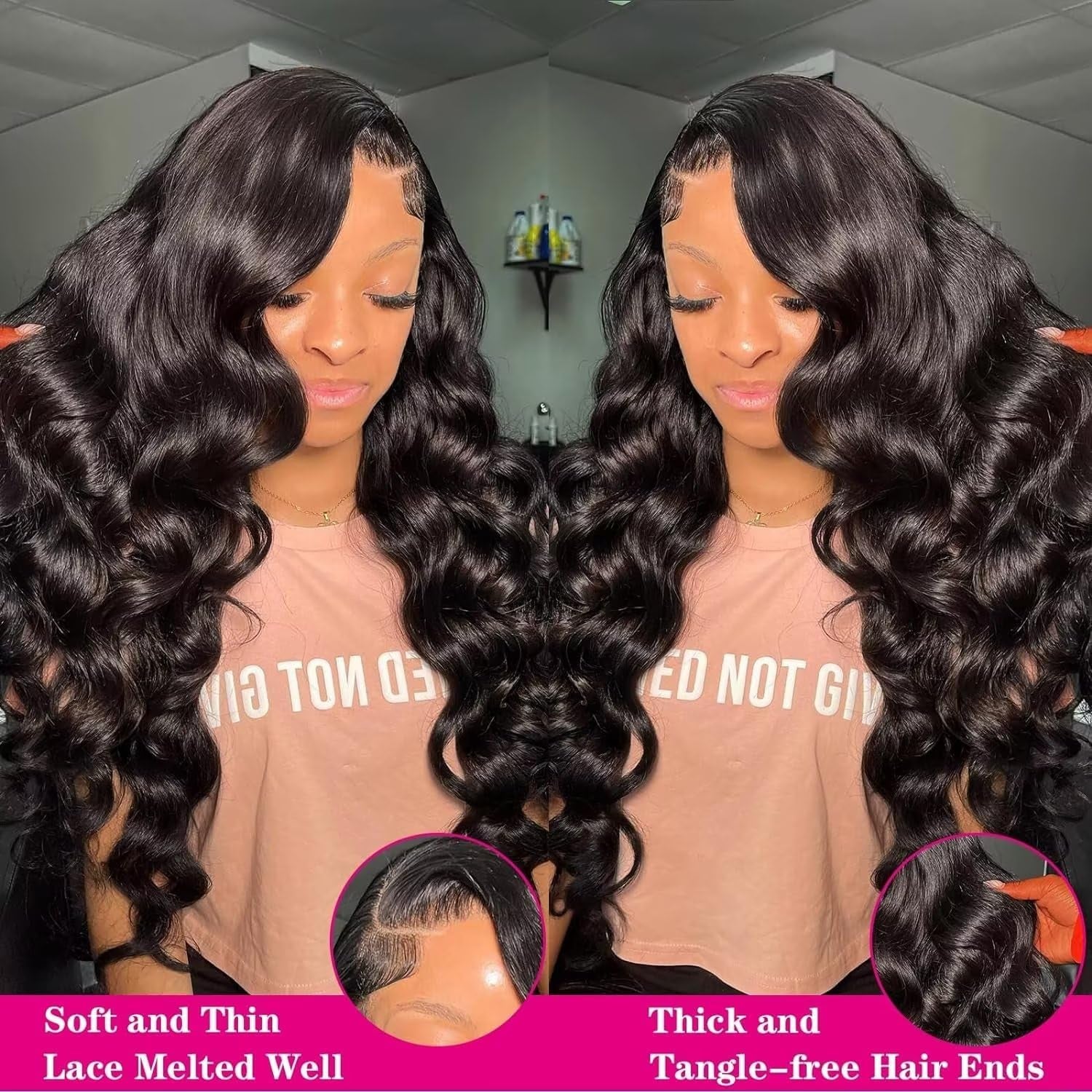 Body Wave Lace Front Wigs Human Hair 13X4 Frontal Wigs Human Hair Pre Plucked Glueless Wigs Human Hair with Baby Hair Body Wave Wig for Women Natural Color 24 Inch